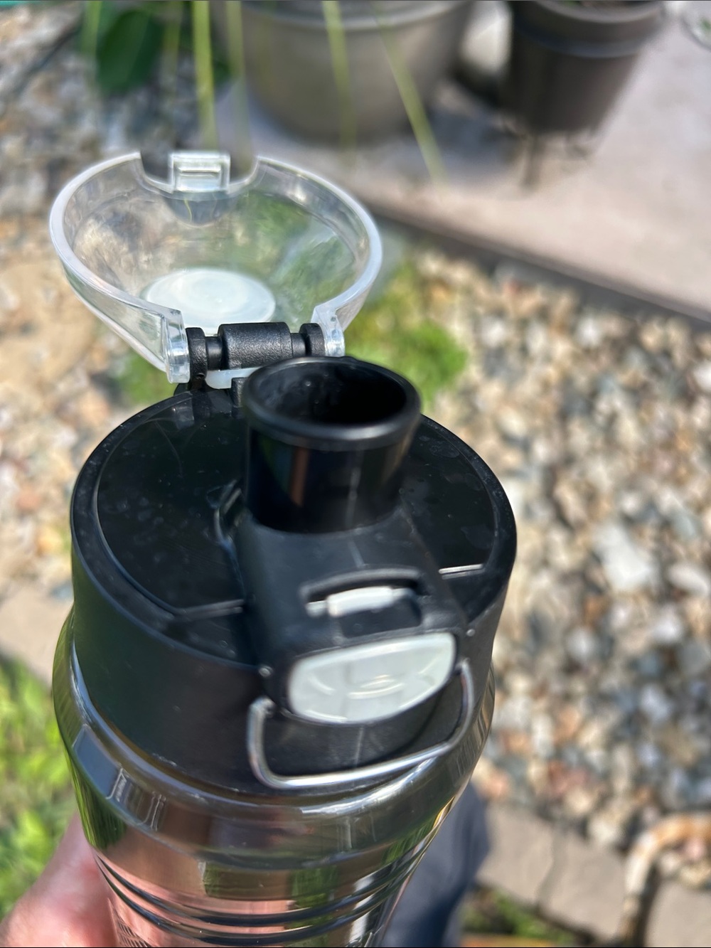 Under Armour Smoke Gray Plastic Flip Top Water Bottle 
24 oz - Picture 8 of 11